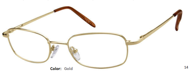 METAL FRAME-RECTANGLE-Full Rim-Spring Hinges-Custom Reading Glasses-CE4314
