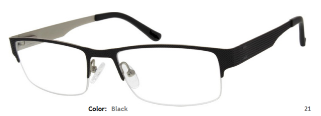 STAINLESS STEEL FRAME-RECTANGLE-HALF RIM-Spring Hinges-Custom Reading Glasses-CE4604
