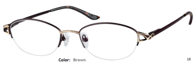 METAL FRAME-OVAL-HALF RIM-Spring Hinges-Custom Reading Glasses-CE9755